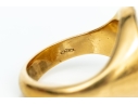 18k Yellow Gold Heavy Crown Engraved And Initialed Ring, Size 8.25