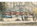 J. Wolf, Hand-Colored Etching, Notre Dame Paris On The Seine