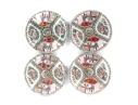 Set Of Four Chinese Rose Medallion Porcelain Plates