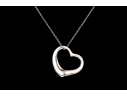 Tiffany & Co. Sterling Elsa Peretti Large Open Heart Pendant, With Chain