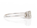 18k White Gold Simple Emerald Cut Diamond Solitaire Ring, App. 0.24 CTS, Size 6