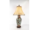 Decorative Paisley Porcelain Table Lamp With Beaded Shade