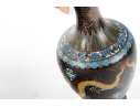 Cloisonne & Enamel Vintage Brass Chinese Dragon Vases