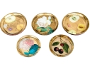 Collection Of Five Decoupage Glass Bottle Coasters