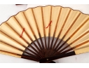 Pair Of Japanese Gilt Folding Fans On Stands