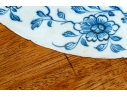 Set Of Seven Antique Chinese Export Blue And White Canton Pattern Porcelain Plates