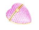 Two Gorgeous French Limoges Enameled Heart Form Pill Boxes