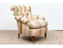 Vintage Button Tufted Armchair For Reupholstery