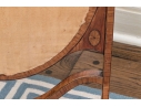 Antique Needlepoint Upholstered Fire Screen With Satinwood Stand