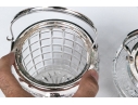Three Antique Cut Glass And Silverplate Biscuit Jars 