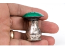 Pair Of Norwegian Enameled Sterling Silver Mushroom Salt And Pepper Casters