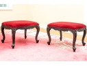 Pair Of Custom Upholstered Louis XV Style Stools