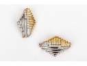 Michael Bondanza Platinum, 18k And Diamond Pair Of Opposing Deco Style Brooches, App. 1.20 TCW