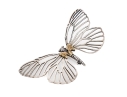 Sterling Silver And 18k Yellow Gold Striking Large Pierced Butterfly Brooch
