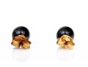 14k Yellow Gold Simple 6mm Black Onyx Ball Earrings With 14k And 10k Clutch Backs