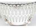 Compatible Pair Of Antique Sterling Silver And Silverplate With White Opaline Glass Baskets