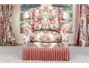 Custom Upholstered Club Chair With Bullion Fringe