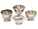Collection Of Four Silver Plated Footed Bowls
