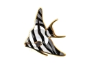 Tiffany & Co. 18k Yellow Gold Angela Cummings Stunning Inlaid Angel Fish Brooch, With Box