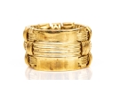 18k Yellow Gold Stunning Ultra Wide Woven Flexible Band Ring, Size 6, Please See Note