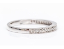 14k White Gold Milgrain Edge Diamond Band Ring, App. 0.07 TCW, Size 7