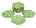 Set Of Twelve Portuguese Naturalistic Cabbage Plates