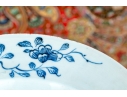 Set Of Seven Antique Chinese Export Blue And White Canton Pattern Porcelain Plates
