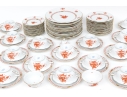 Herend Hungary Hand-Painted Dinner Service For Fourteen,  Rust Chinese Bouquet (AOG) Pattern