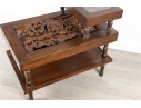 Mid-20th Century Chinese Hand-Carved Tiered Side Table With Figural Panels