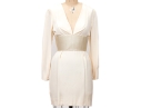 Donald Deal Charming Ivory White 'V' Neck Dress, Size 10