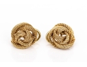 Tiffany & Co. 14k Yellow Gold Vintage Mesh Knot Clip On Style Earrings