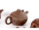 Collection Of Five Traditional Chinese Yixing Zisha Clay Teapots