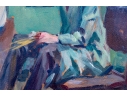Oil On Board, Artist At Easel