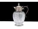 Antique Cut Glass And Silverplate Syrup Pitcher