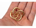 14k Yellow Gold Lovely Vintage Intertwined Quatrefoil Knot Brooch