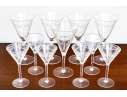 Collection Of Eleven Etched Crystal Goblets