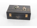 Chinese Black Lacquer Jewelry Box With Hardstone Figures