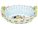Rare Herend Hungary Hand-Painted Reticulated Porcelain Basket, Fruit & Floral (BFR) Pattern