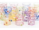 Collection Of Fourteen Peàn Doubulyu Wackie Dot Glass Tumblers