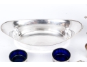 Silver Plate, Crystal And Cobalt Glass Serving Wares