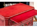 Antique Neoclassical Style Vibrant Red Bachelor's Chest