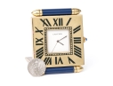 Cartier Vintage Quadrant Obus Blue Composite Deco Style Travel Clock