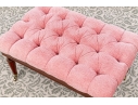 Quality Custom Upholstered Mahogany Ottoman