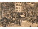 Jean Francois Raffaelli (France, 1850-1924) Etching, Paris Street Scene