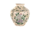 Chinese Matte Pink And Gilt Rimmed Porcelain Vase