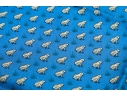 Hermès Fun Blue And Grey Frog Motif Silk Pocket Square/ Neck Scarf