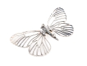 Sterling Silver And 18k Yellow Gold Striking Large Pierced Butterfly Brooch