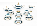Exceptional & Rare Herend Hungary Hand-Painted Porcelain Tea Service,  “Josephine Empire” Pattern