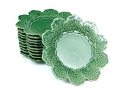 Set Of Eleven Portuguese Bordallo Pinheiro Hand-painted Ceramic Plates