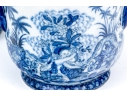 Pair Of Decorative Chinese Export Style Blue And White Twin Handled Wine Coolers